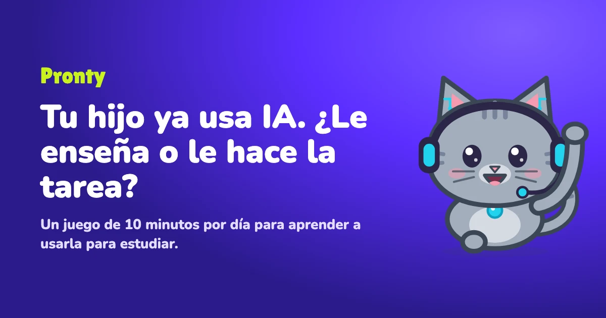 Pronty's mascot, a cat wearing headphones